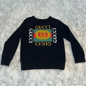 GUCCI LOGO BLACK SWEATSHIRT 4Y